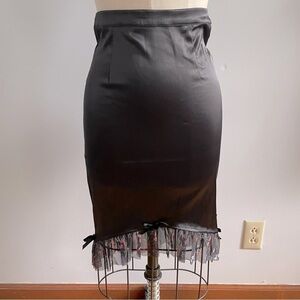 Unique Vintage X Betty BoopBlack Satin Hi/Low Pencil Skirt - Size S(4)- NWT